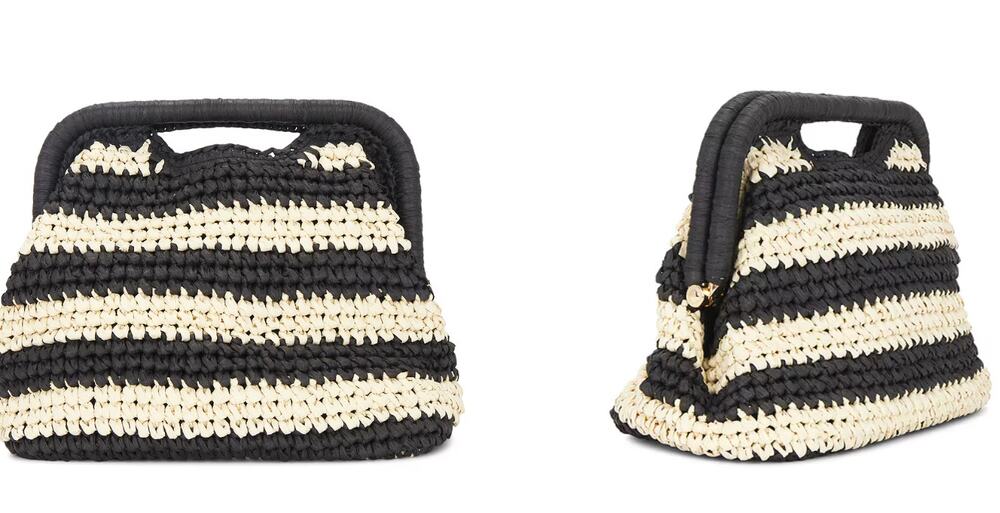 BTB NEW Torino Black & Natural Stripe Clutch
